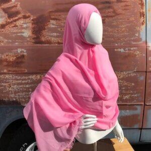 Turkish Pink color Pashmina Headscarf Muslim Hijab Shawl 25 x 67